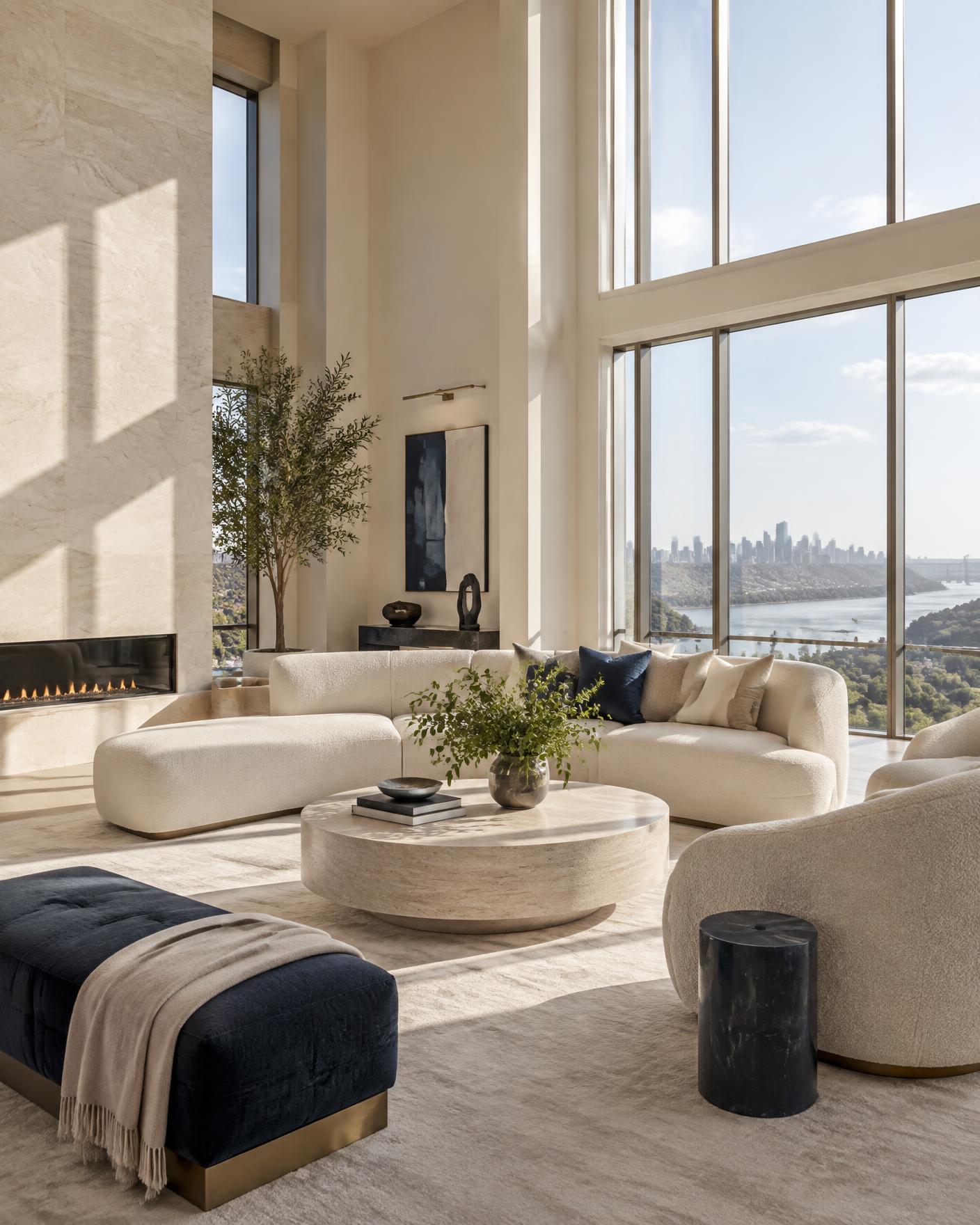 Sunlit luxury North Jersey living room